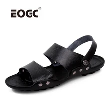 Мужские кожаные сандалии больших размеров; модная дышащая мужская летняя обувь; мужская пляжная обувь; пляжные сандалии; шлепанцы; Прямая поставка