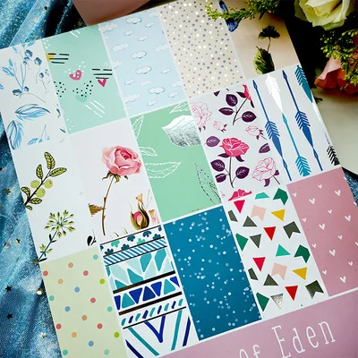 

A4 Garden of Eden Flowers Silver Foil handmade background paper pads patterns ,DIY Scrapbooking Paper pack paper craft