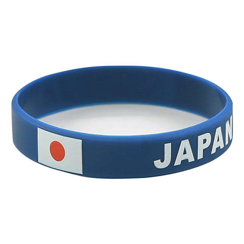 2pcs Japan Flag Silicone Bracelets Country Logo Wristband Rubber ID Hologram Wrist Band Men