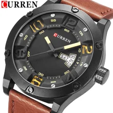 CURREN 8251 Дата Неделя мужские часы Новые Топ люксовый бренд спортивные военные деловые мужские часы кожаные наручные кварцевые мужские часы