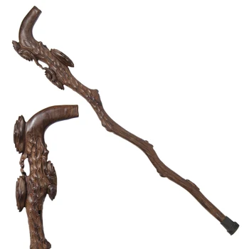 

Old mahogany wood stick old wooden crutch stick whole elderly ebony cane of Ganoderma lucidum