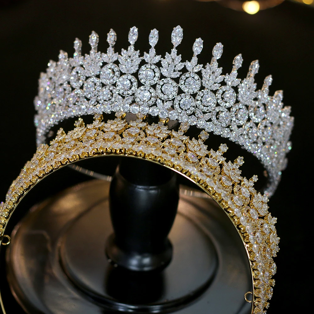Аксессуары для свадебной короны Lujo CZ para el cabello Joyeria de boda Tocado Novia Corona femenina Conjunto diseno |