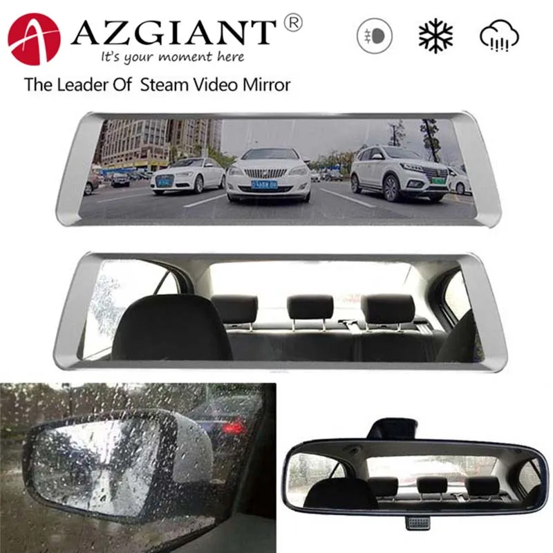 AZGIANT 10 дюймов 1080P IPS сенсорный экран потоковое видео зеркало D820 двойной объектив