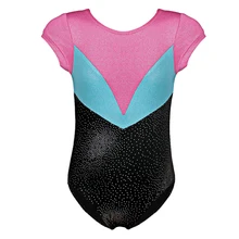 Позолоченный купальник из полиэстера для девочек, купальник для гимнастики, детский спортивный костюм для акробатики, тренировочный комбинезон