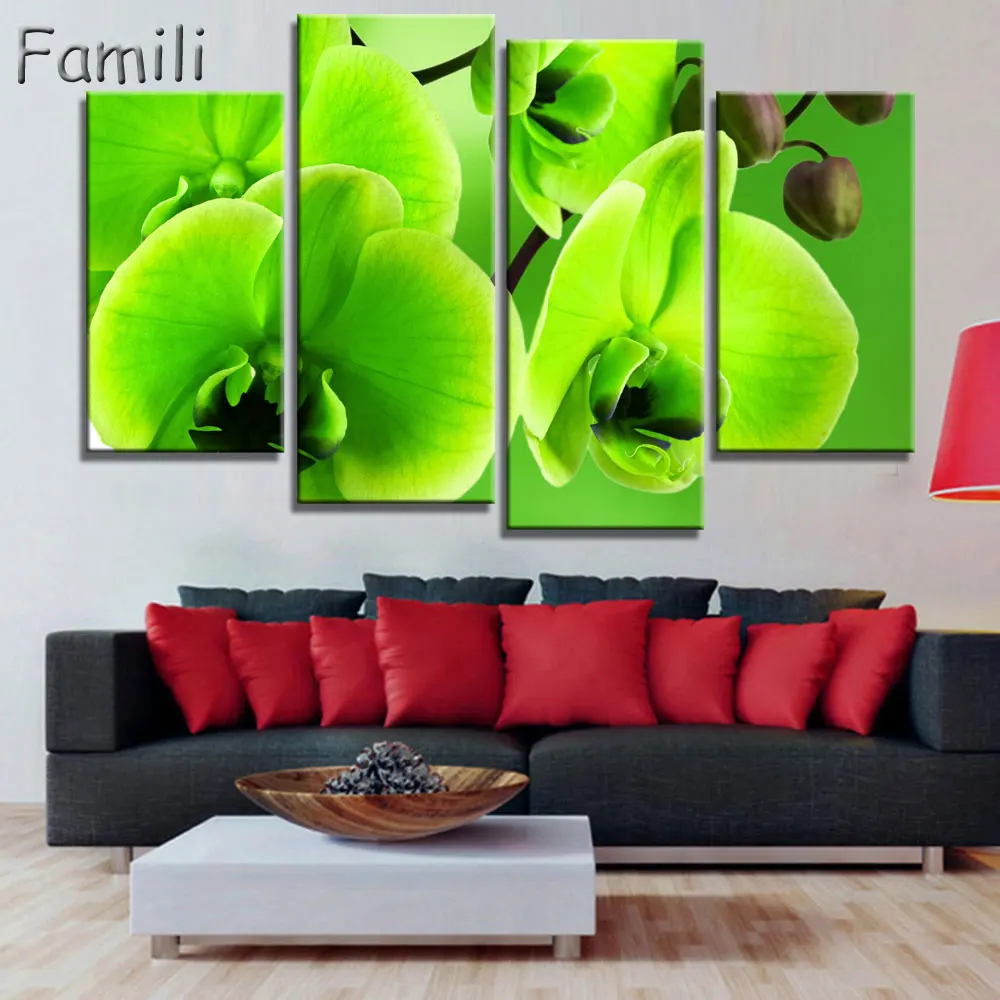 4 шт. настенные картины на холсте с орхидеями без рамки|pictures on the wall|pictures wallmodular