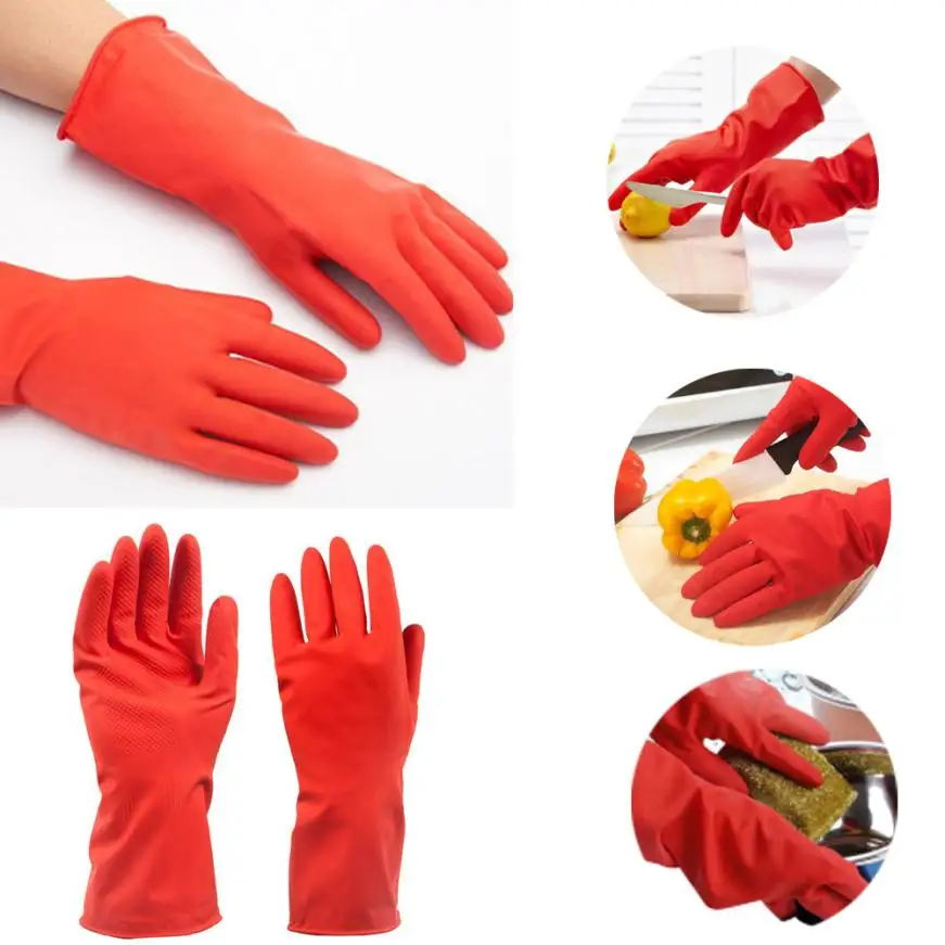 1 Pair Home rubber Household Gloves Durable Dishwashing Winter Warm