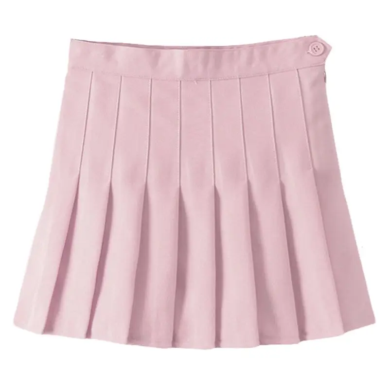 Новая сексуальная Женская теннисная мини-юбка с высокой талией, плиссированная, Высокая Школьная форма костюм для девочек, спортивные расклешеные шорты, юбка - Цвет: Pink