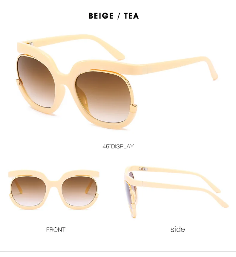 Роскошные женские крупные солнцезащитные очки брендовых винтажных джинсов солнцезащитные очки "кошачий глаз" с плоскими стеклами и