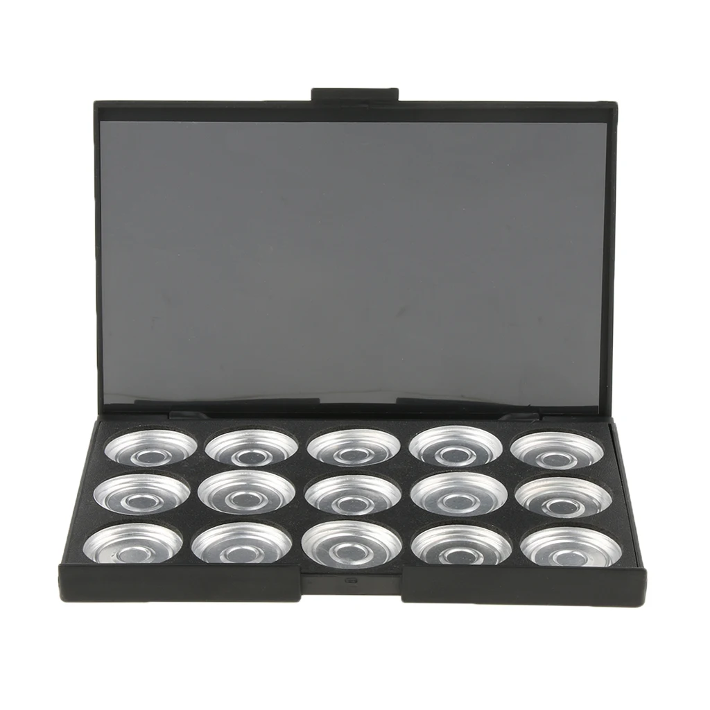 Black Makeup Palette Empty Eyeshadow Blusher Case Cosmetic Collection Small