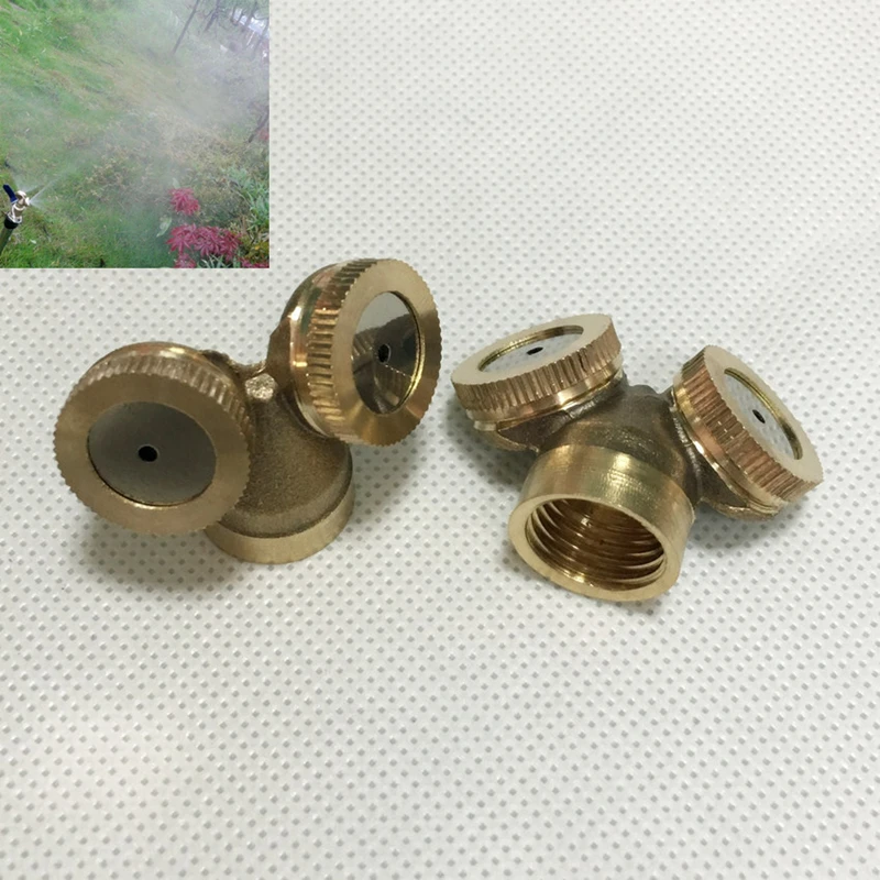 20Pcs High Quality 2 Holes Adjustable Brass Spray Misting Nozzles 1/2