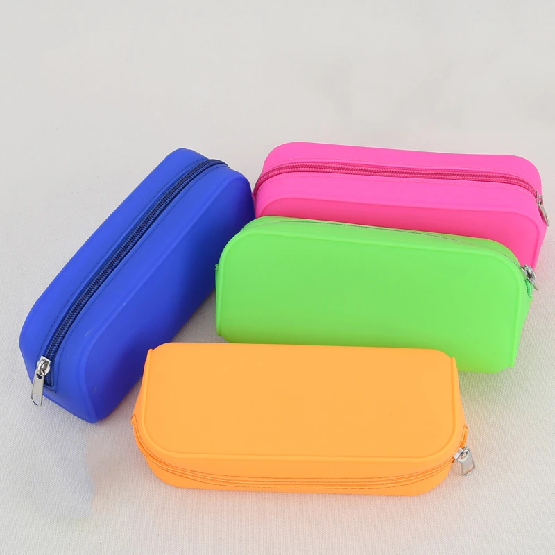Caja de lápices de silicona multifunción caja lápices de Color caja de lápices suministros escolares Linda bolsa de de papelería|case school|pen case case - AliExpress
