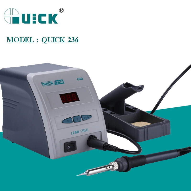 US $126.00 QUICK 236 110220V 90W ESD Safe LEADFree Soldering Station Adjustable Temperature Welding Soldering Iron BGA Rework Station