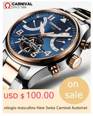 Carnival Watches Automatic Mechanical Watch Gold-Plated and Stainless Steel Two-Tone Male Watch Sports Dive Watches Four colors