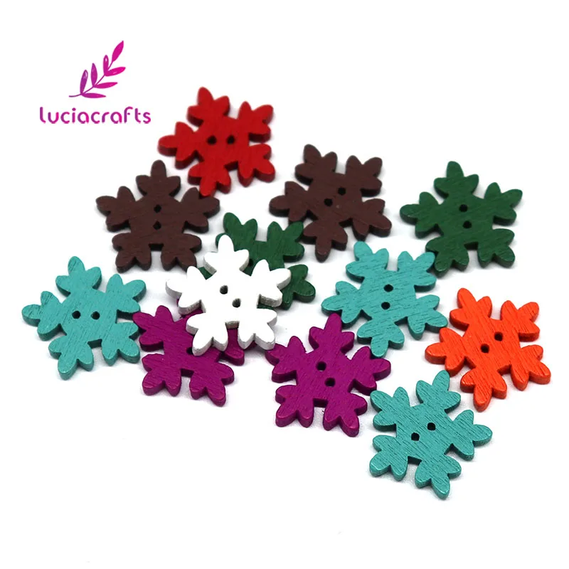 Lucia crafts 12 шт. 17 мм/18 мм/25 мм рождественские снежинки с 2 отверстиями искусственные