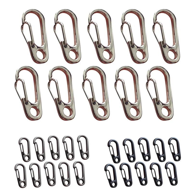 10PCS Classic Mini Carabiner Keychain Hanging alloy Buckle Spring Camping Hiking Outdoor tools Climbing Accessories #4O16 (6)