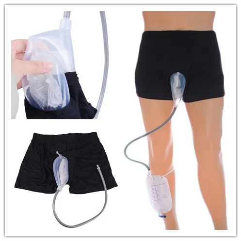 Reusable Pee Holder Collector With Catheter 500ml For Old Men Urine Leg Bags Male Urinal Bag Silicone Urine Funnel 3 Sizes