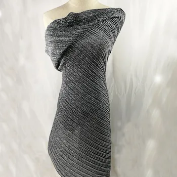 

Gold/Silver Color Lace Fabric For Evening Dress Sew On Stripe Elastic Fashion Fabric Accessories High quality Clothing Fabric