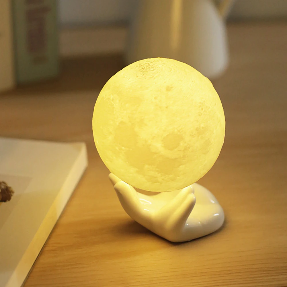 

Rechargeable 3D Magical LED Luna Night Light Moon Lamp Desk USB Charging Color Change Touch Control Home Decor Gift 8-20cm