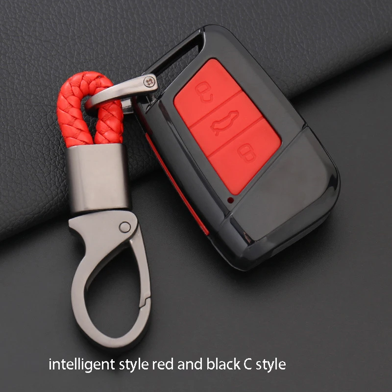 carbon fiber red Для Volkswagen Magotan C-TREK стайлинга автомобилей АБС высококачественный автомобиль интеллектуальный пульт дистанционного ключ автоматически Защитная крышка автомобильные аксессуары - Цвет: carbon fiber red
