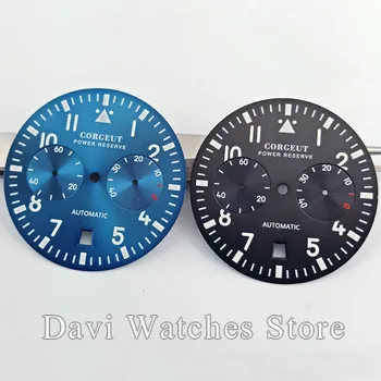 

2019 Luminous 37mm black/blue Stainless steel watch dial fit sea gull St2532 movement