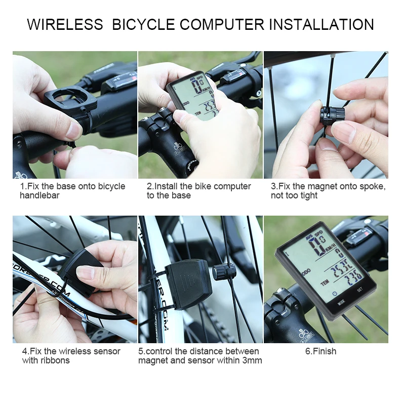 Waterproof Bicycle Computer 2.8inch Big Screen Digital Speedometer Cycle Statistics Monitor MTB Computer Wireless Bike Odometer