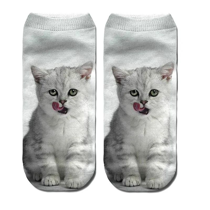 Лидер продаж, 1 пара, модные короткие носки с 3D принтом кота, унисекс, для женщин и мужчин, забавные Новые повседневные носки с милым котом, носки с принтом лодки - Цвет: Style 4