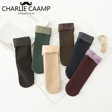 Женские носки плюс бархат утолщение осень зима снег носки повседневные домашние теплые носки-тапочки женские можно носить носки с начесом L109