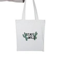 Модная сумка на плечо с принтом кактуса, новая Холщовая Сумка, женская сумка для покупок, Женская пляжная школьная сумка для студентов