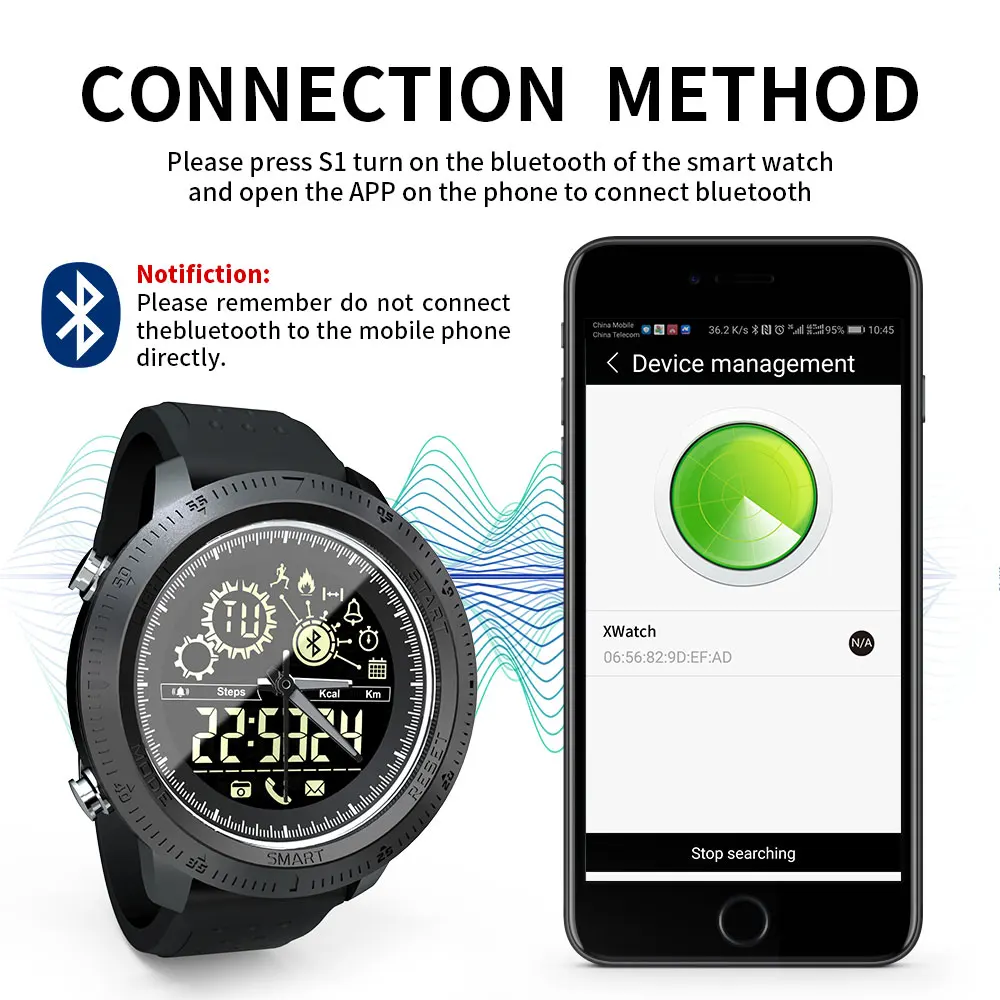 LOKMAT Bluetooth Smart Watch Men Outdoor Sport Pedometer Digital Clock Waterproof IP68 Smartwatch For IOS Android Phone LOKMAT Bluetooth Smart Watch Men Outdoor Sport Pedometer Digital Clock Waterproof IP68 Smartwatch For IOS Android Phone