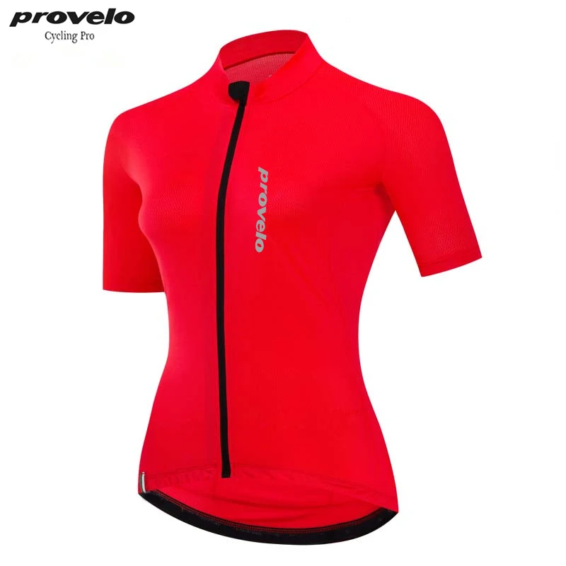 

Provelo Pro Team Women Summer Wear Cycling Jersey Clothes Outdoor Mountain Road Bicycle Triathlon Short Sleeve Uniform Clothing