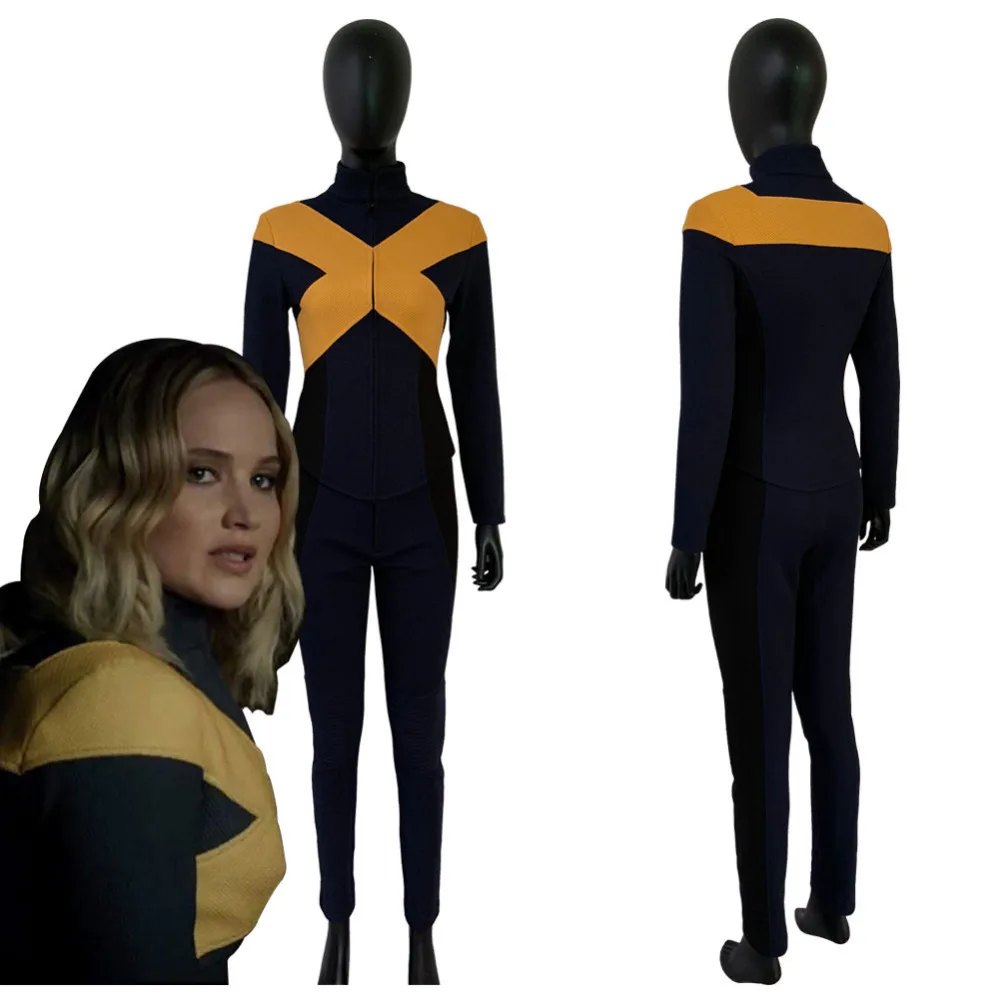 Женский костюм для косплея Dark Phoenix Jean серый комбинезон куртка Униформа костюмы на