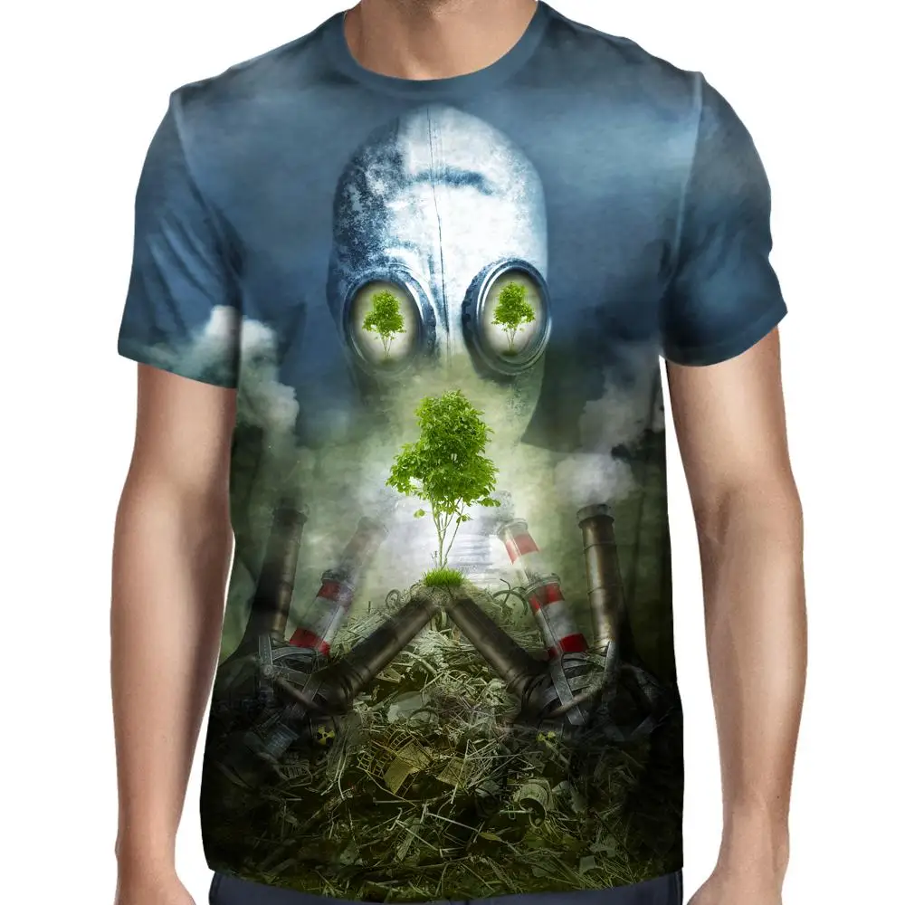 

YX Girl 2018 Summer Women Toxic Short Sleeve O-neck Tees for Women 3d Print Smoke Pollution Tshirt Streetwear Dropshipping
