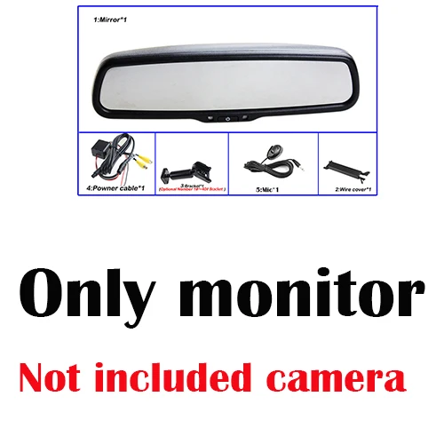 HaiSunny Bluetooth зеркало заднего вида монитор для hyundai Honda Toyota с динамической траекторией заднего вида автомобиля камера заднего вида - Название цвета: Only The Monitor