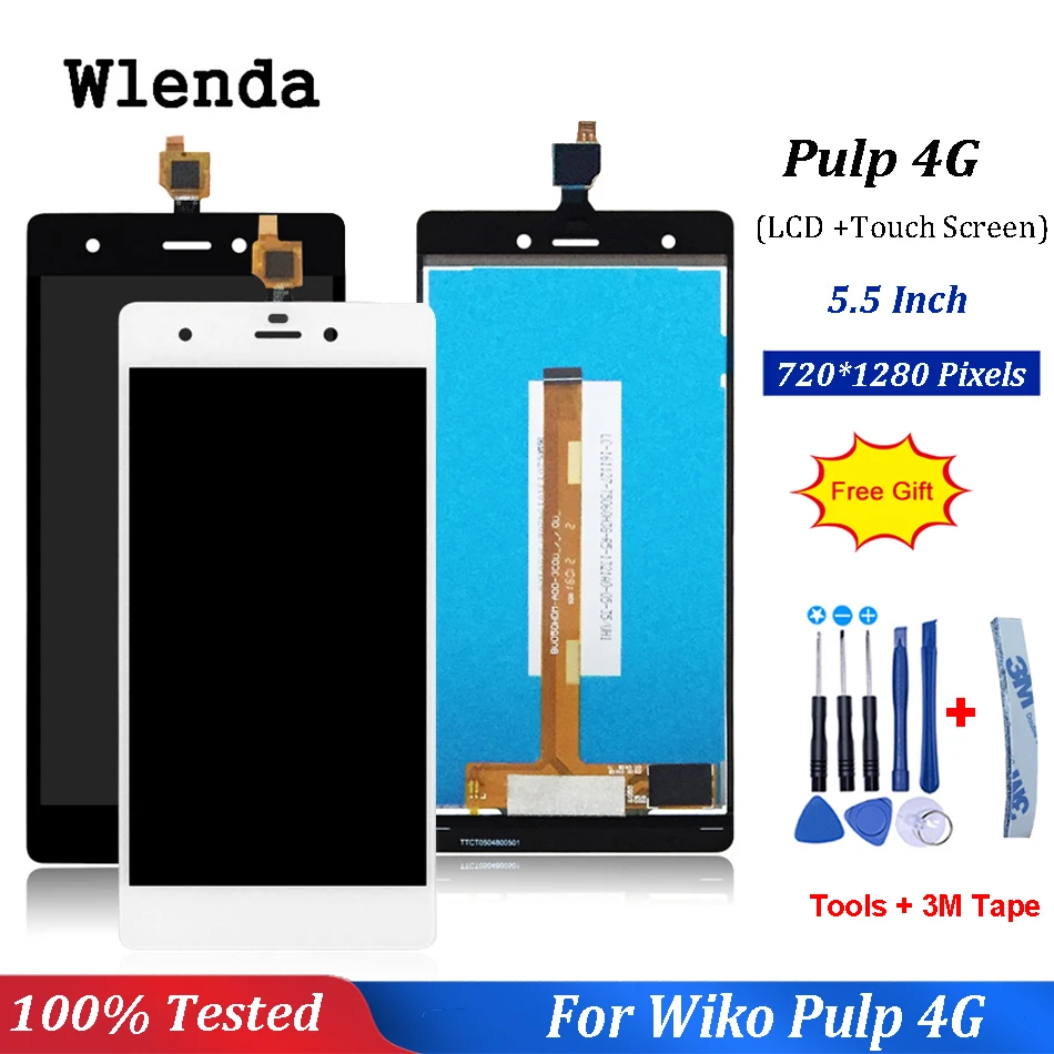 

For Wiko Pulp 4G LCD Display+Touch Screen Assembly Repair Parts Replacement Accessories For Wiko Pulp 4G lcd+free tools