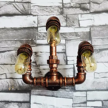 

Vintage Loft Water Pipe Wall Lamp E27 Bar Restaurant Industrial Wall Lights Fixture Light Luminaire Wall Sconce Steampunk lamp