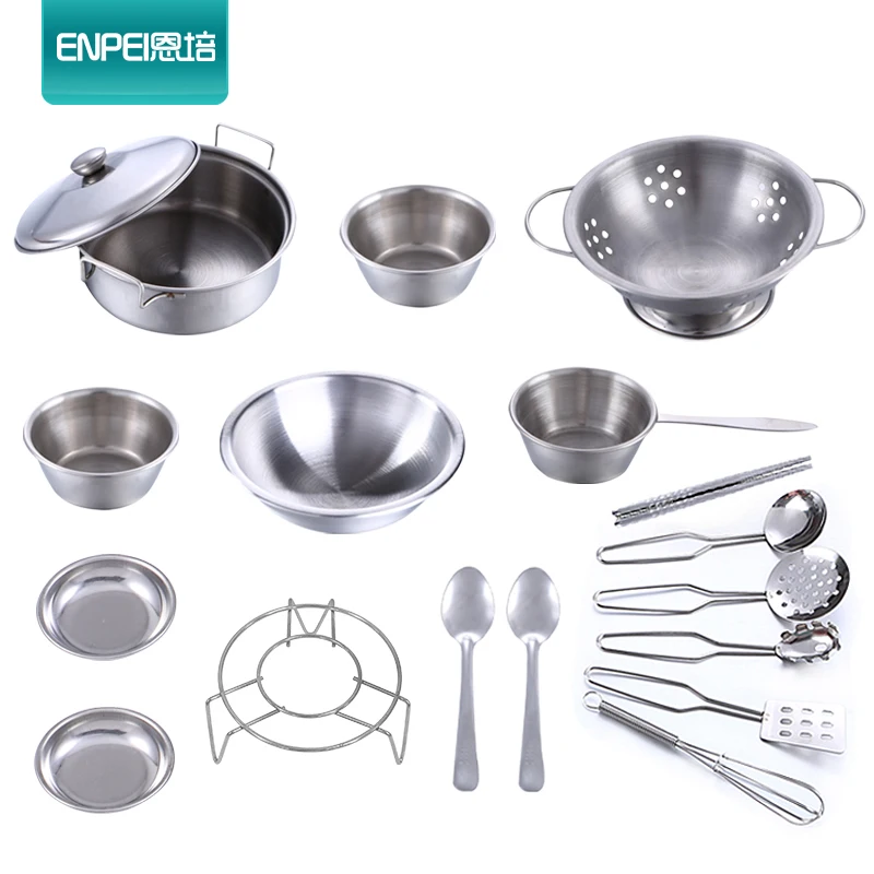 ENPEI 18 шт. нержавеющая сталь детские мини кухонные игрушки кухонная посуда дети