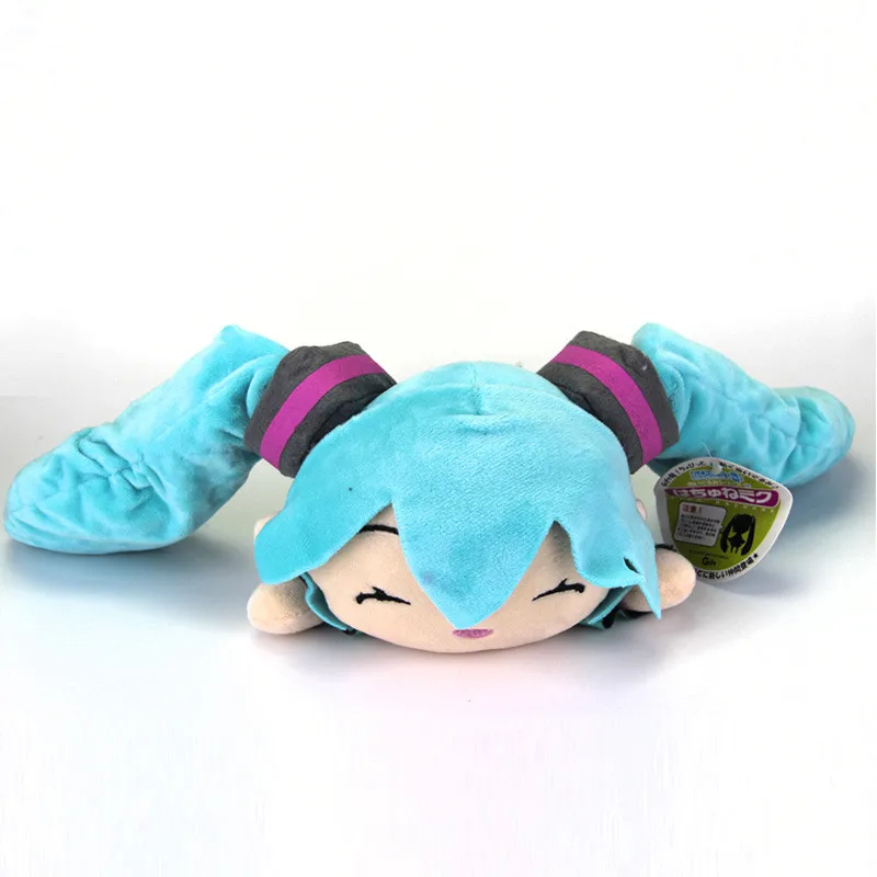 Hatsune Miku Plush Dolls 2019 Smiling Lying Vocaloid Miku Peluche Toys Japan Anime Kids Friends Cosplay Toy Gift 25cm (4)