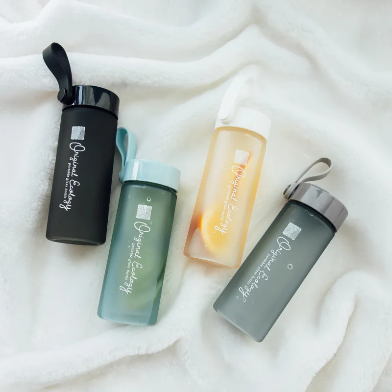 

Plastic My bottle 500ml for Water Bottles With Handle Matte Sport Korean style Heat resistant Leakproof Drinkware Tour Bottles
