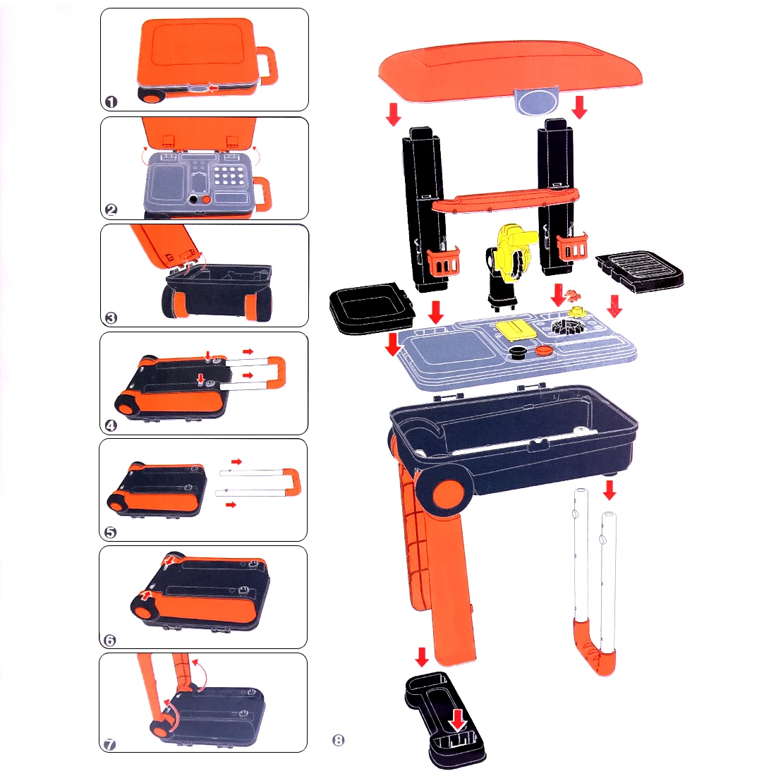 Ferramenta de Reparo Alta Qualidade Crianças Mini Trolley Case Brinquedos Conjunto Oficina Playset Pais Presente Educacional Interativo Abs 10 ferramenta de reparo brinquedos conjunto oficina playset