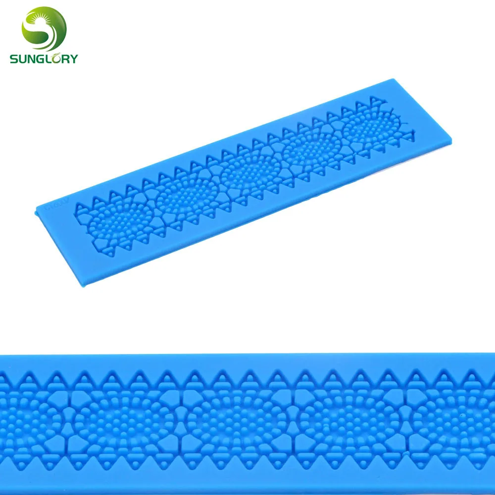 

Flower Shape Silicone Lace Mat Sugar Fondant Cake Lace Mold Silicone Baking Mat Cupcake Wedding Decoration Cake Tools Color Blue