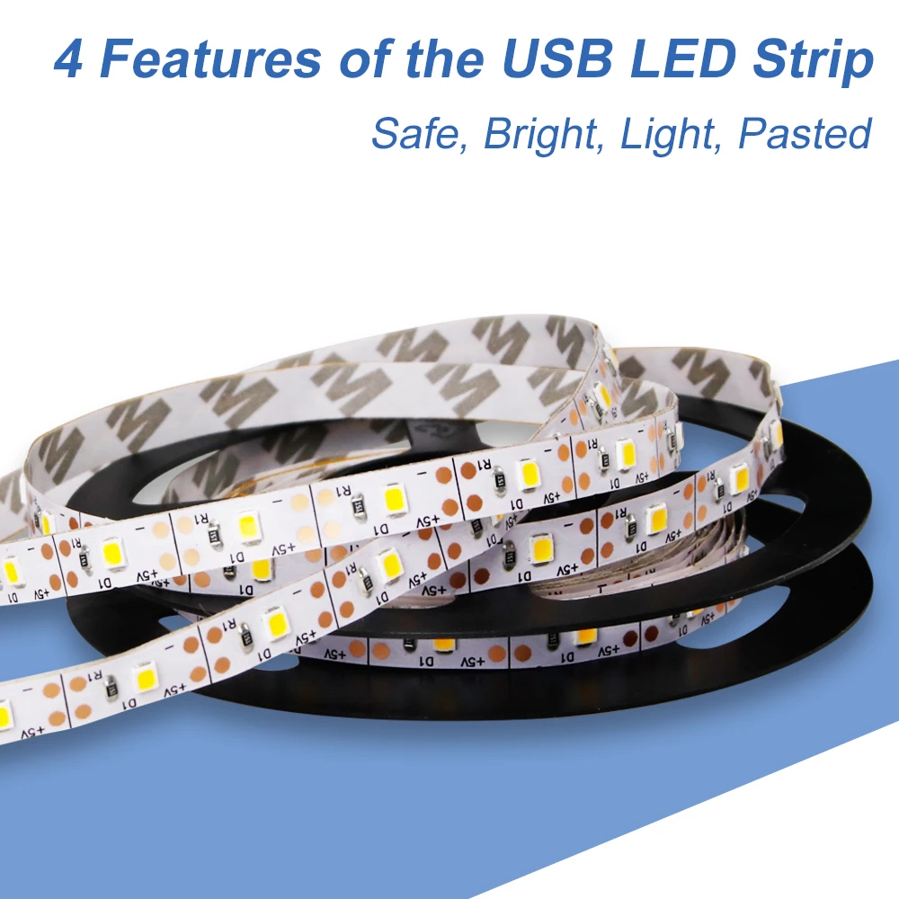 Night Light LED Strip USB LED Wireless Light TV LED Strip Backlight Closet Lamp Tape Flexible Cabinet Lighting 5V Wardrobe Lamp