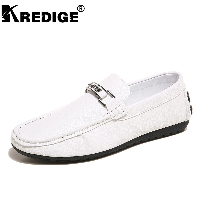 

KREDIGE Light weight Breathable men's casual Shoes Leather Flat Shoes Beodorant Dreathable Insole Pure Hand-made Quality shoes