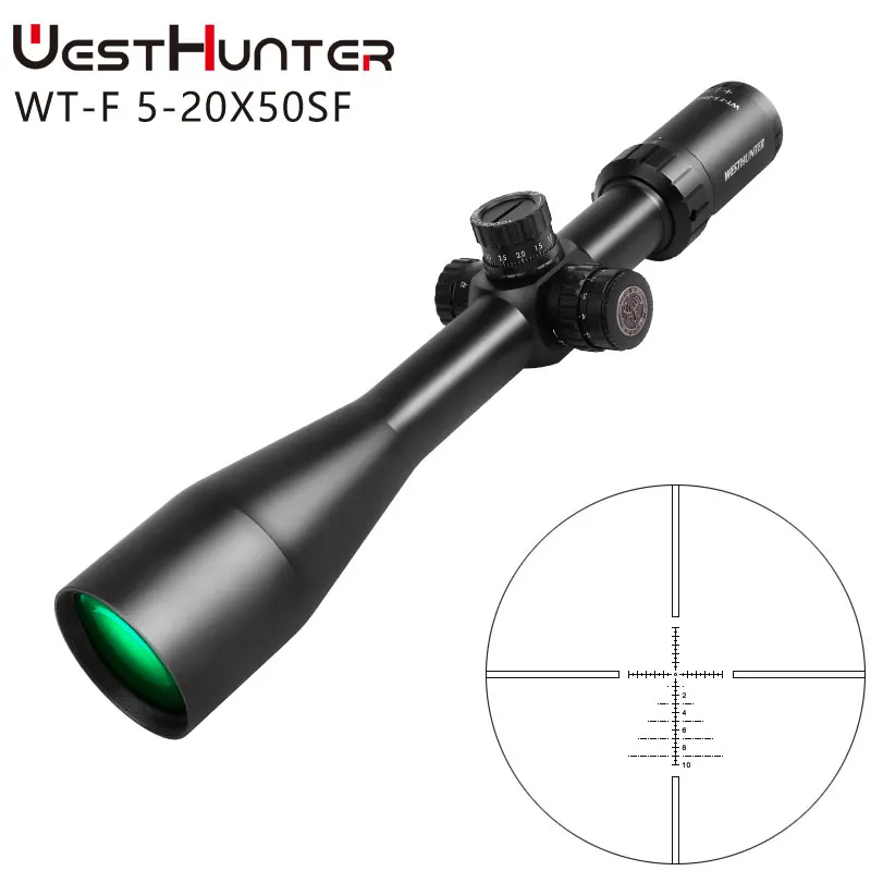 

WESTHUNTER WT-F 5-20X50SFIR Riflescopes Hunting Scope Red Illuminated Shockproof 1/10MIL Rifle Scope Fit AR15 .233 .308