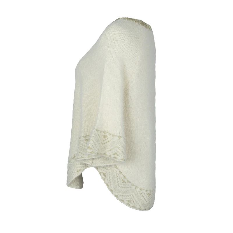 New winter elegant embroidery peal leaf bat wing sleeve pullover lady cloak women sweater