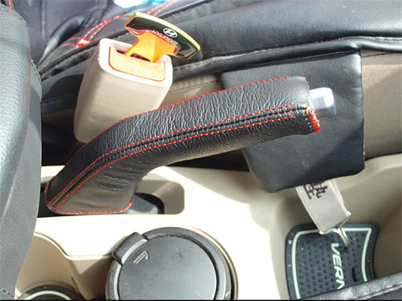 Для hyundai Verna Solaris MT 2011 2012 2013+ Крышка для автомобиля из искусственной кожи, Внутренняя Крышка для передач и крышки ручного тормоза, 2 шт. в комплекте