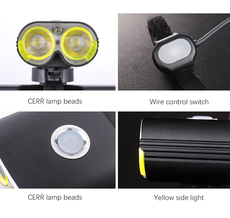 Clearance Bike Professional IPX6 Waterproof 1600 Lumens Light Cycling  Power Bank Bicycle Accessories USB Rechargeable Flashlight Lamp 21