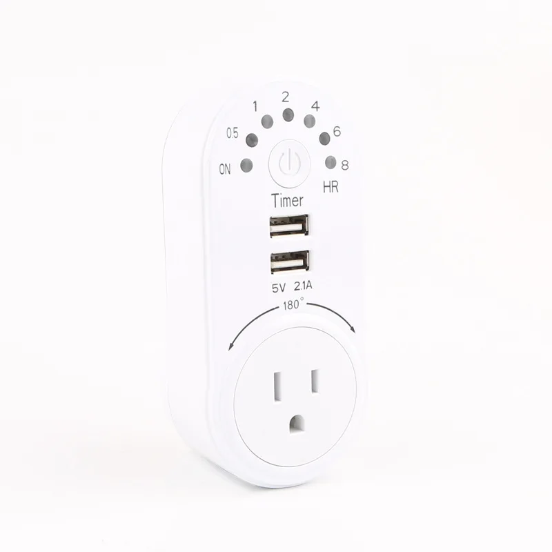 Американский 8-час обратного отсчета умный таймер гнездо Dual USB завышенную профилактики