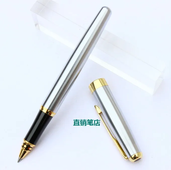 

Authentic baoer all steel rod golden orb pen/signature pen 0.5 black ink metal roller ball pen hot sales office supply