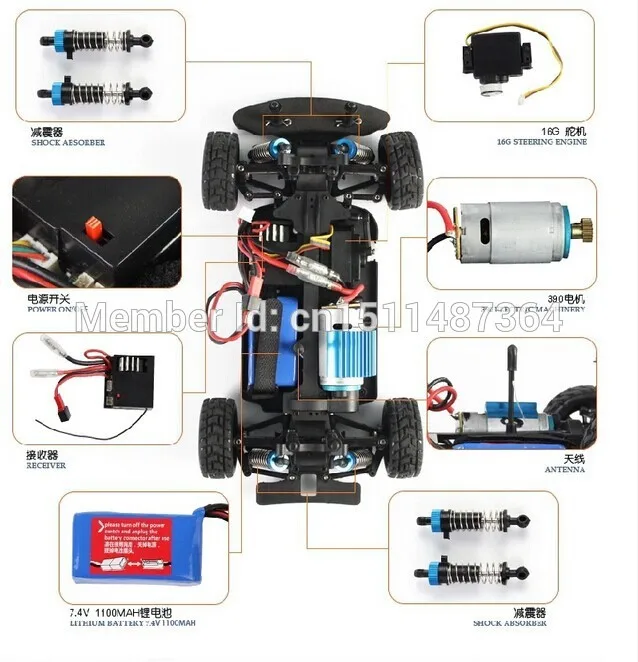 WL Toys A949 2,4G 4x4 Пульт дистанционного управления 1:18 весь пропорциональный 40 км/ч внедорожный автомобиль