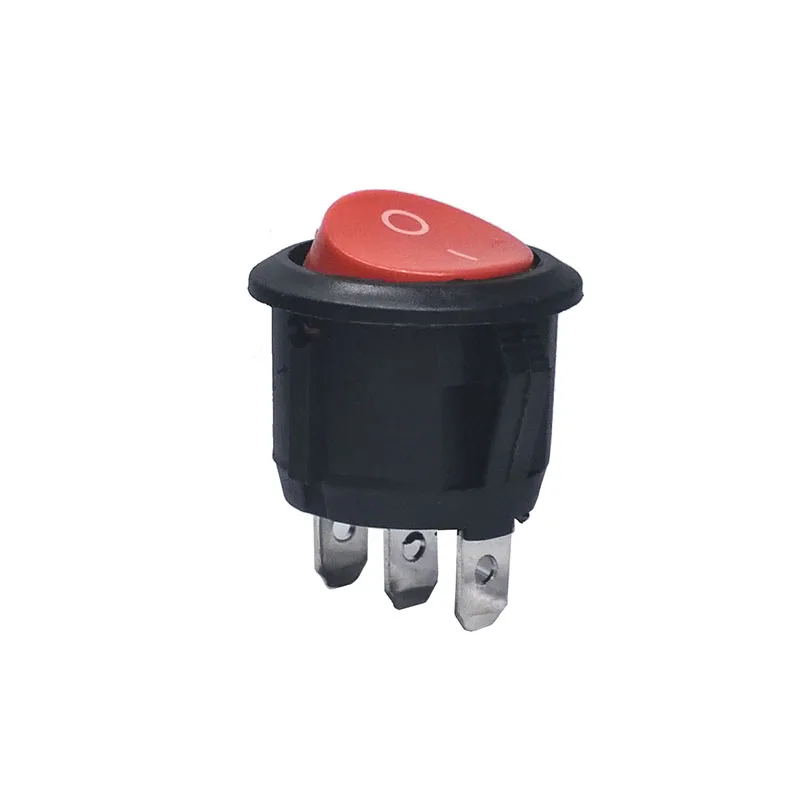 

50 pcs/lot 2 color KCD1 105 23MM 3Pin 250V 6A Round Boat Switch Snap-in SPST ON OFF Rocker Position